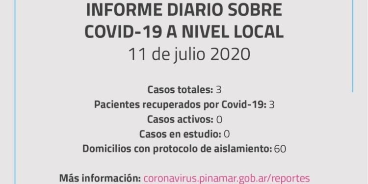 PINAMAR: INFORME DIARIO SOBRE COVID-19 A NIVEL LOCAL – 11 de Julio 2020