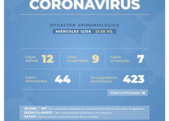 CASTELLI: covid-19, 12 de agosto