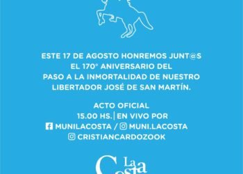 LA COSTA: El lunes se realizará un homenaje a José de San Martín para seguir desde casa