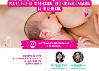 LA COSTA: Semana Mundial de la Lactancia Materna: la Municipalidad realizará una charla con especialistas del tema