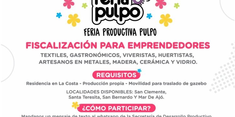 LA COSTA: Abrió la convocatoria a emprendedores locales para sumarse a la Feria Pulpo