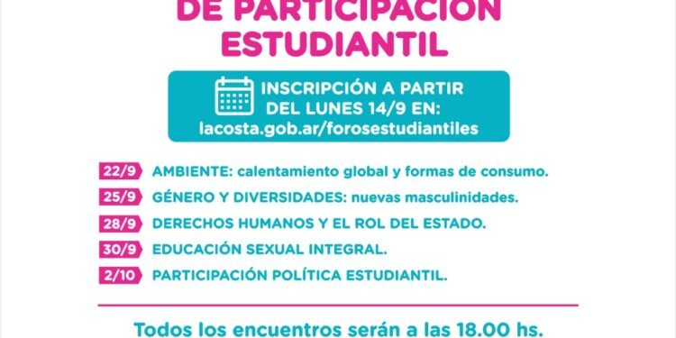 LA COSTA: La Municipalidad de La Costa llevará adelante foros virtuales de participación estudiantil