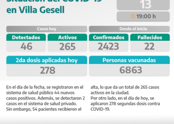 PARTIDO DE VILLA GESELL: COVID-19: PARTE DIARIO DE LA SECRETARÍA DE SALUD