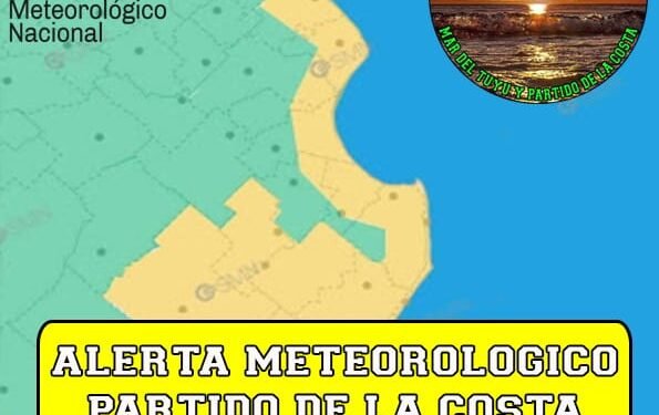 LA COSTA, ATENCIÓN ⚠️ ALERTA AMARILLO ⚠️ POR VIENTO: