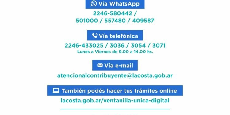 PARTIDO DE LA COSTA: Acompañamiento y beneficios para la comunidad: los nuevos canales de atención al contribuyente