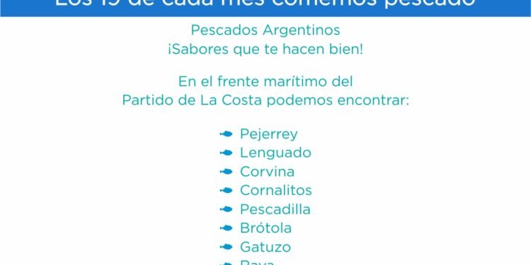 PARTIDO DE LA COSTA: El Partido de La Costa impulsa una campaña para fomentar el consumo de pescados y mariscos de la zona