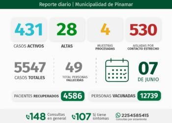 PARTIDO DE PINAMAR: INFORME COVID-19 Y DISPONIBILIDAD HOSPITALARIA A NIVEL LOCAL – con datos recibidos al 7 de junio 2021.