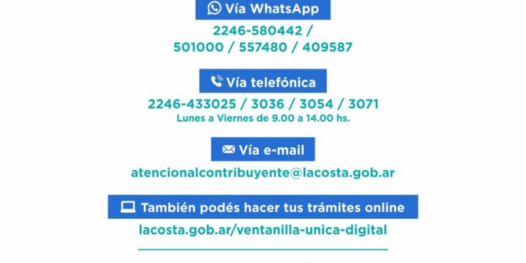PARTIDO DE LA COSTA: Los nuevos canales de atención al contribuyente y el acompañamiento y beneficios para la comunidad del Partido de La Costa