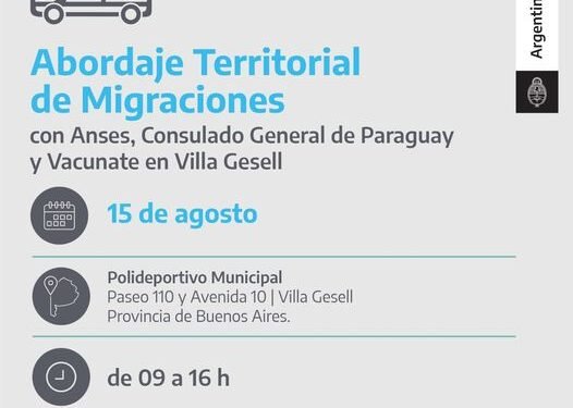 PARTIDO DE VILLA GESELL:  Nueva jornada de Migraciones en #VillaGesell