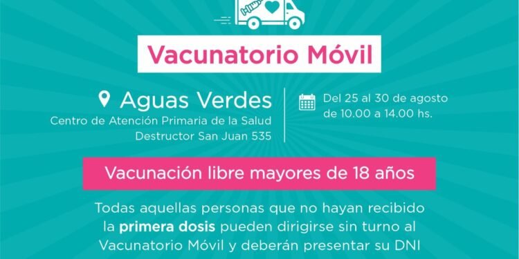 PARTIDO DE LA COSTA: El Vacunatorio Móvil estará desde mañana miércoles en Aguas Verdes