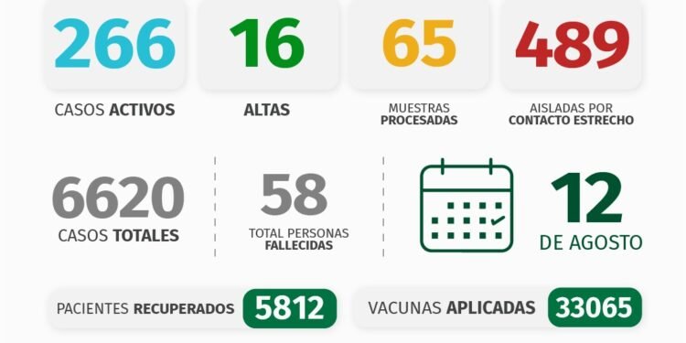 PARTIDO DE PINAMAR: INFORME COVID-19 A NIVEL LOCAL – con datos recibidos al 12 de agosto 2021.