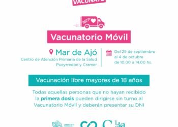 PARTIDO DE LA COSTA: El Vacunatorio Móvil Municipal estará hasta el lunes en el Centro de Atención Primaria de Salud de Mar de Ajó