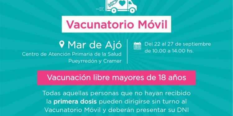 PARTIDO DE LA COSTA: El Vacunatorio Móvil Municipal estará desde este miércoles en el Centro de Atención Primaria de la Salud de Mar de Ajó