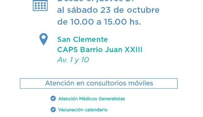 PARTIDO DE LA COSTA: El programa Integrar Salud continúa esta semana en los barrios de San Clemente