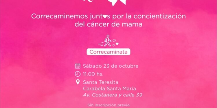 PARTIDO DE LA COSTA: La Municipalidad de La Costa realizará la 4ª edición de la correcaminata por la concientización del Cáncer de Mama