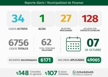 PARTIDO DE PINAMAR: INFORME COVID-19 A NIVEL LOCAL – con datos recibidos al 7 de octubre 2021.