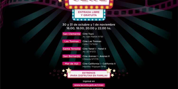 PARTIDO DE LA COSTA: Cristian anunció «Todos al Cine» para vivir un fin de semana con cine gratis para todas las familias costeras