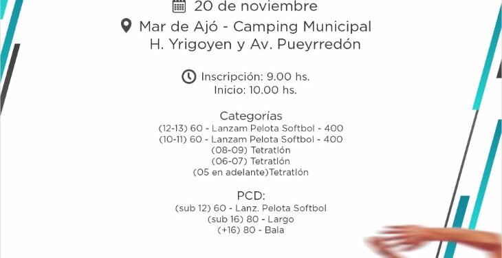 PARTIDO DE LA COSTA: Este sábado se disputará en el Partido de La Costa la última fecha del Circuito Regional de Atletismo