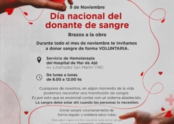 PARTIDO DE LA COSTA: La Municipalidad promueve durante todo noviembre la donación voluntaria de sangre en el Partido de La Costa