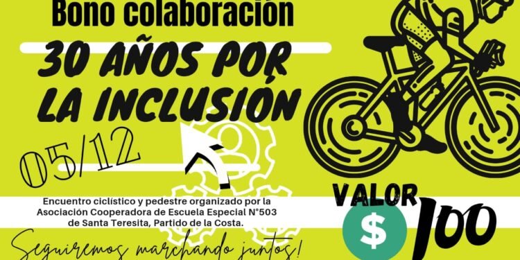 PARTIDO DE LA COSTA: Bicicleteada y caminata familiar a beneficio de la Escuela Especial N° 503 de Santa Teresita