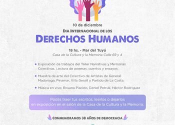 PARTIDO DE LA COSTA: Habrá actividades para conmemorar el Día Internacional de los Derechos Humanos y los 38 años de la vuelta de la Democracia a la Argentina