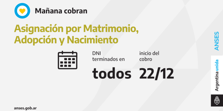 ANSES CALENDARIOS DE PAGO DEL MIÉRCOLES 22 DE DICIEMBRE