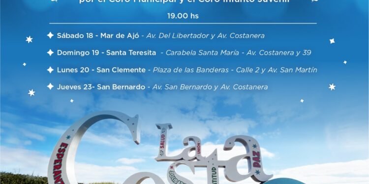 PARTIDO DE LA COSTA: Desde este sábado, villancicos y celebración navideña en La Costa