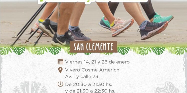 LA COSTA: Vuelven las caminatas de marcha nórdica y bajo las estrellas en San Clemente, Santa Teresita y Mar de Ajó