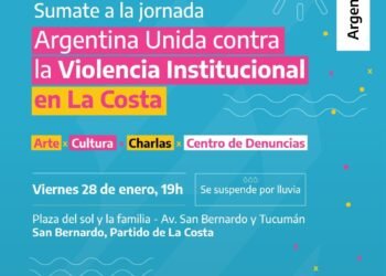 LA COSTA: Este viernes habrá una jornada contra la violencia institucional organizada por Nación, Provincia y Municipalidad de La Costa