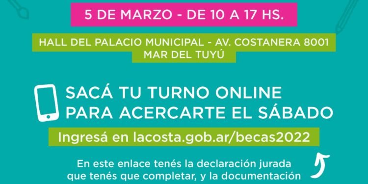 LA COSTA: El sábado 5 se hará una jornada especial para sumarse al Programa Municipal de Becas