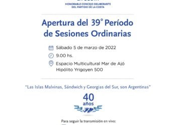 LA COSTA: Mañana sábado será la apertura de sesiones del Honorable Concejo Deliberante en el Espacio Multicultural de Mar de Ajó