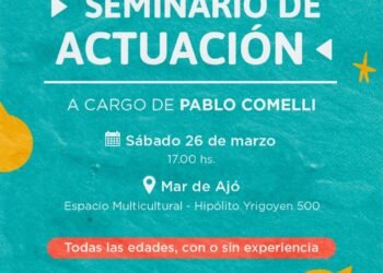 LA COSTA: Este sábado se realizará un Seminario de Actuación abierto a toda la comunidad