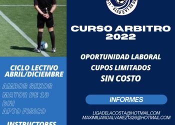 LA COSTA: Abrió la inscripción para los vecinos y vecinas que quieran formar parte del curso gratuito de árbitros de fútbol y futsal