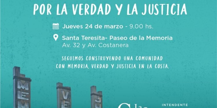 LA COSTA: Acto por el Día de la Memoria, la Verdad y la Justicia en el Partido de La Costa: a 46 años del Golpe de Estado de 1976