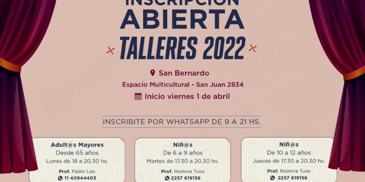 LA COSTA: Está abierta la inscripción para los talleres que ofrece La Comedia Municipal de Teatro para niños, niñas, adolescentes, adultos y adultos mayores