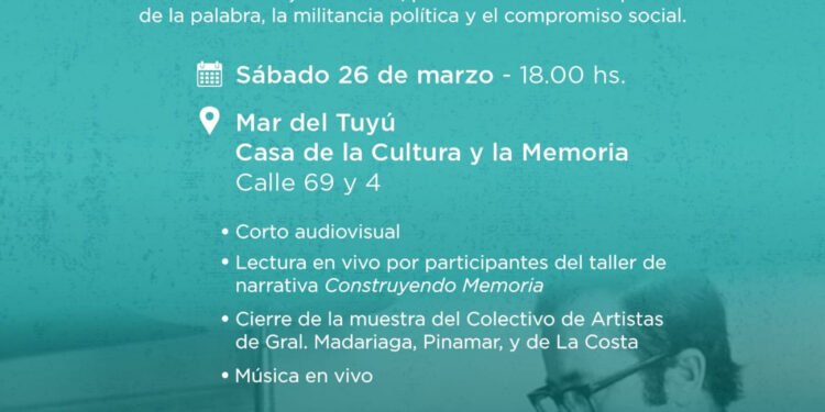 LA COSTA: Este sábado se realizará un homenaje a Rodolfo Walsh en la Casa de la Cultura y la Memoria de Mar del Tuyú