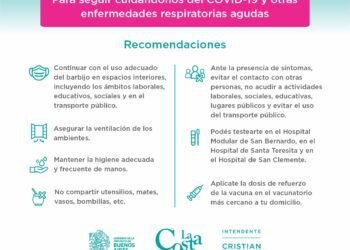LA COSTA: Recomendaciones para continuar con los cuidados sanitarios ante el Covid-19 y otras enfermedades respiratorias agudas