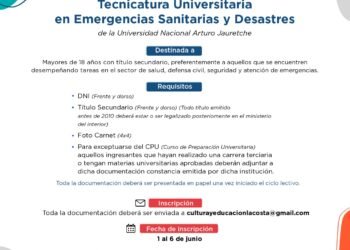 LA COSTA: Abrió la inscripción para cursar en el Partido de La Costa la Tecnicatura Universitaria en Emergencias Sanitarias y Desastres