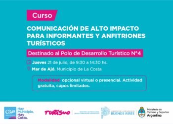 LA COSTA: Está abierta la inscripción para el curso gratuito de comunicación de alto impacto destinado a informantes y anfitriones turísticos