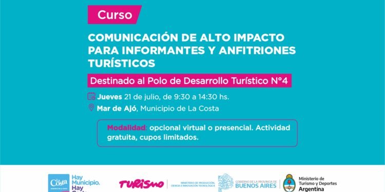 LA COSTA: Está abierta la inscripción para el curso gratuito de comunicación de alto impacto destinado a informantes y anfitriones turísticos