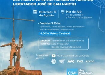 LA COSTA: Este miércoles el Partido de La Costa conmemora el paso a la inmortalidad de José de San Martín