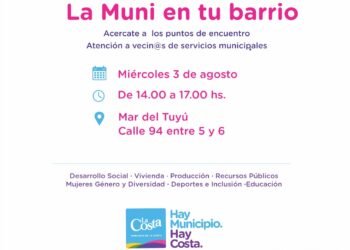 LA COSTA: La Muni en tu Barrio llega este miércoles a Mar del Tuyú para acercar mas servicios a vecinos y vecinas