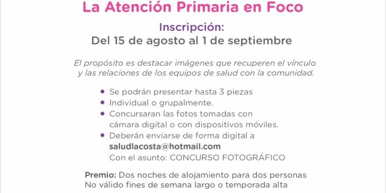 LA COSTA: Continúa la inscripción al Concurso de Fotografía para todos los trabajadores y trabajadoras de Salud