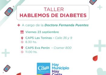 LA COSTA: Este viernes se brindará el taller «Hablemos de Diabetes» en Las Toninas y Mar de Ajó