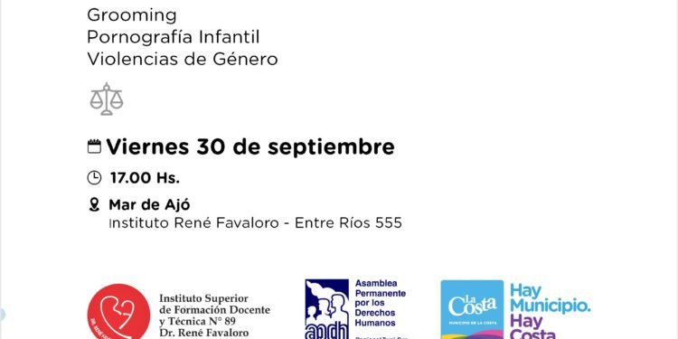 MAR DE AJO: Disertarán sobre grooming, pornografía infantil y violencias de género en el Instituto N° 89 «Dr. René Favaloro»