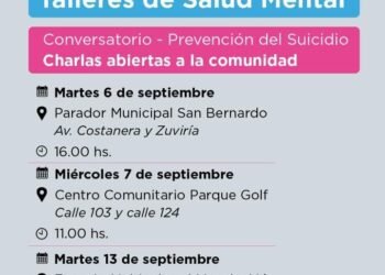LA COSTA: Se brindarán talleres de salud mental abiertos a la comunidad para la prevención del suicidio
