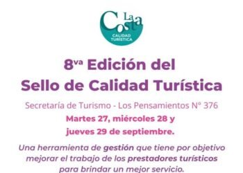 LA COSTA: Continúa abierta la inscripción a la 8ª edición del Sello de Calidad Turística del Partido de La Costa