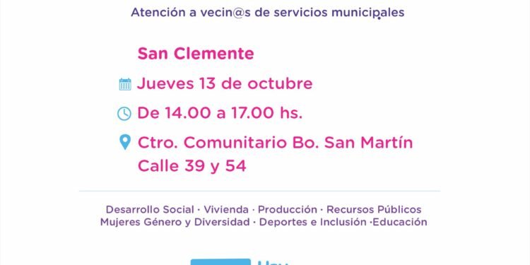 LA COSTA: «La Muni en tu barrio» llega este jueves a San Clemente