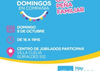 “Domingos en compañía” volverá este fin de semana al Centro de Jubilados de Villa Clelia