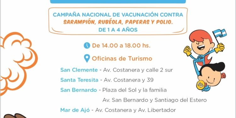 Fin de semana largo: se vacunará contra Sarampión, Rubéola, Paperas y Poliomielitis también en las Oficinas de Turismo
